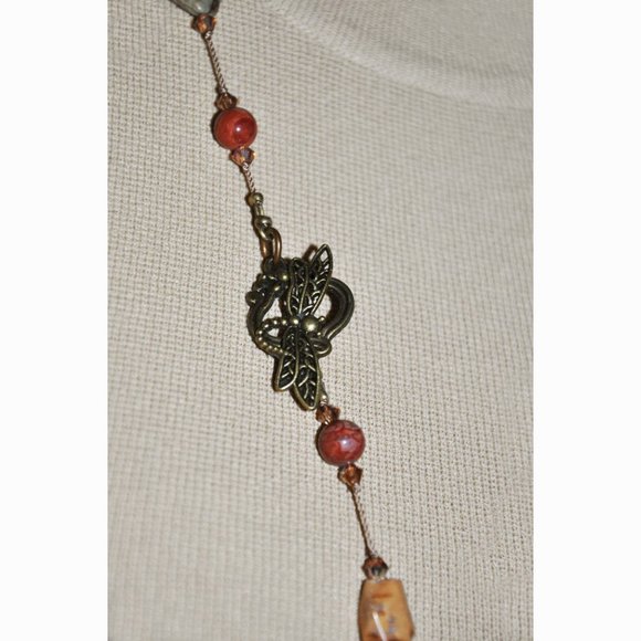 Venus Jasper Handmade Hand Knotted Multi-Color Nugget Beaded Necklace - Picture 3 of 10